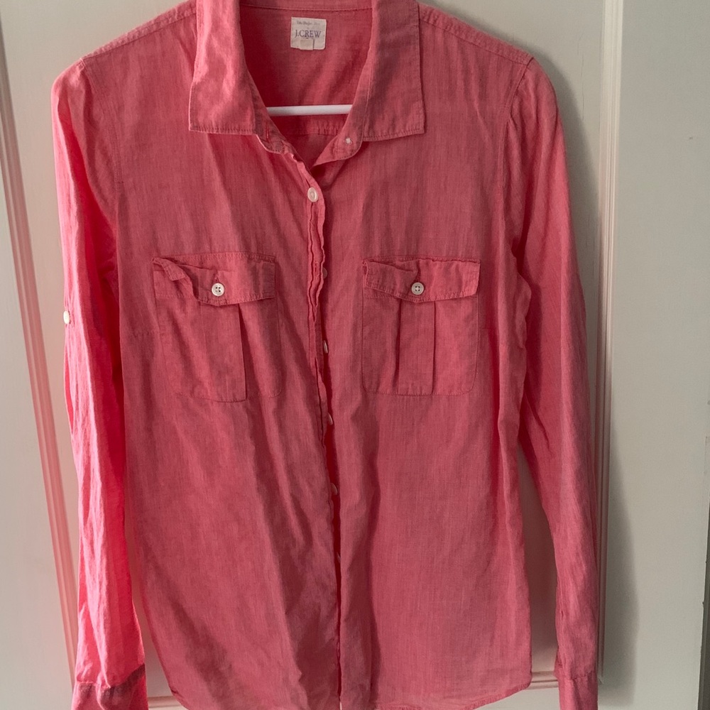 JCrew perfect shirt in Salmon